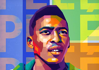 Colorful Portrait of Pelé