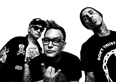 Black and White Portrait of Blink-182