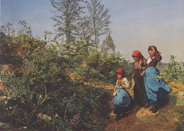 Three Women in a Landscape Painting