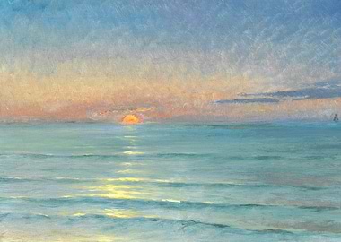 Pastel Seascape at Sunset