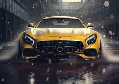 Fast Mercedes AMG in Rain