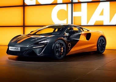 mclaren artura: black and orange