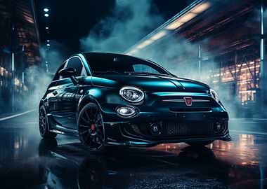 Sleek Blue Fiat 500 Abarth