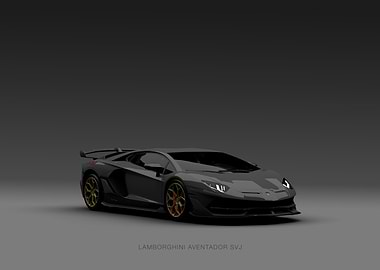 Lamborghini Aventador SVJ on Gray Background