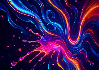 Abstract Neon Fluid Art