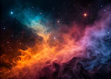 Colorful Nebula in Deep Space