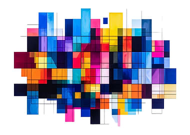 Color Grid Composition No.1 – Modern Abstract Geometry