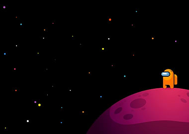 among us character on planet