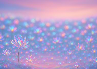 Crystal Bloom Horizon at Pastel Twilight