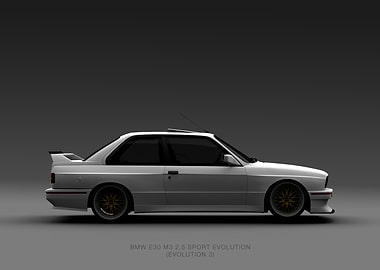 BMW M3 E30 Evo 3 White Landscape