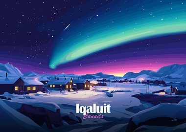 Iqaluit Canada Aurora Borealis Nightscape