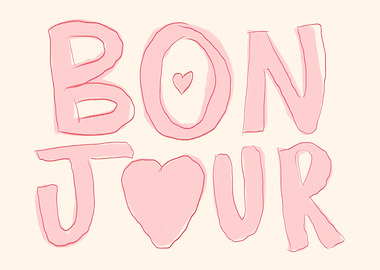 Pink Bonjour Illustration