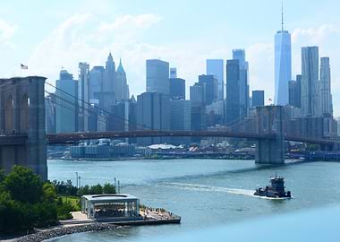 Brooklyn Bridge and New York City Skyline