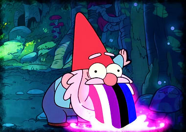 Gravity Falls Gnome Vomiting Pride Flag