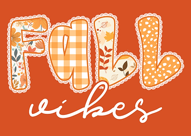 Fall Vibes Decorative Text Art