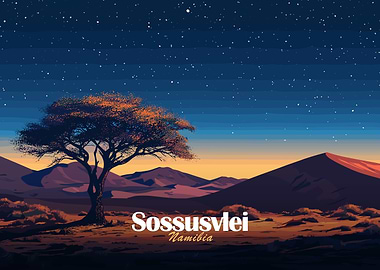 Sossusvlei Namibia Landscape at Night