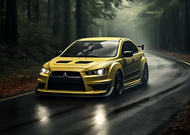 Mitsubishi Lancer on Road
