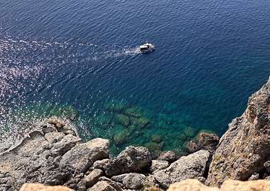 Boat on the Blue Sea