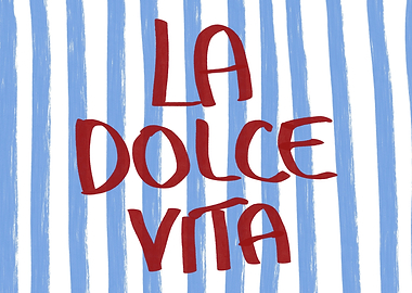 La Dolce Vita Red Text Art