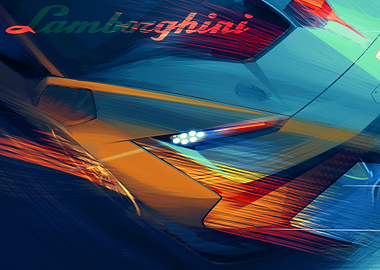 Abstract Lamborghini Car Painting