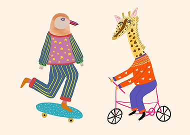 Animals on Wheels: Bird and Giraffe