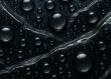 Water Droplets on Black Stone Texture