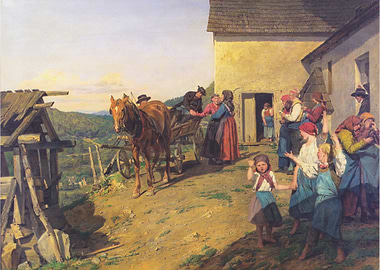 Departure Scene with Horse and Cart
