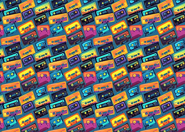 Retro Cassette Tape Pattern
