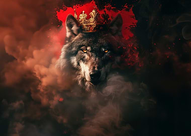 Wolf King in Red Smoke