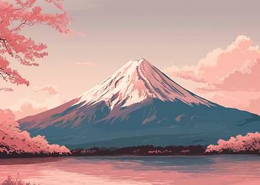 Mount Fuji and Cherry Blossoms