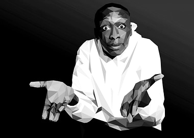 Low Poly Black and White Portrait