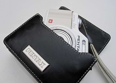 Pentax I 10 Camera in Black Leather Case