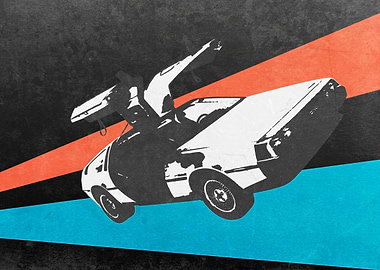 Delorean Time Machine Retro Future Back