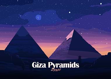 Giza Pyramids at Night