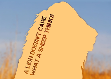 Lion Silhouette with Motivational Quote