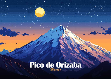 Pico de Orizaba, Mexico at night