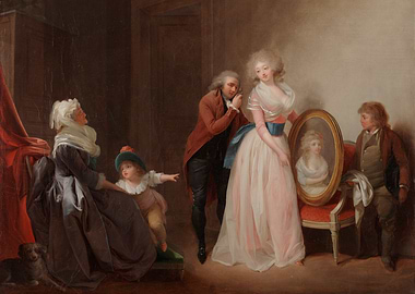 Elegant 18th Century Family Portrait Painting