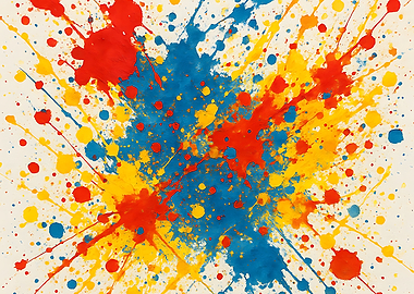 Colorful Paint Splatter Abstract Art