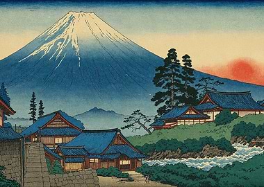 Mount Fuji Japanese Landscape Art