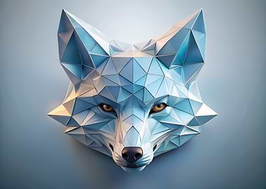 Geometric Fox Head - Digital Art
