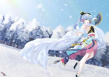 Anime Girl in Winter Landscape