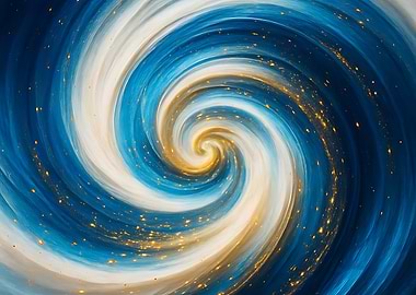 Abstract Blue and Gold Swirl