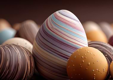 Colorful Easter Eggs Close-Up