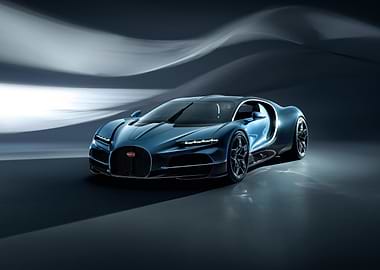 Blue Bugatti Chiron Studio Shot