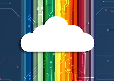 Cloud Computing Technology Rainbow Background