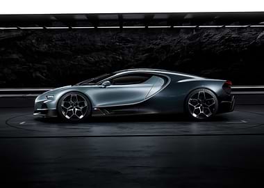 Sleek Silver and Black Bugatti