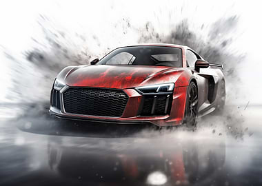 Red Audi R8 Sports Car