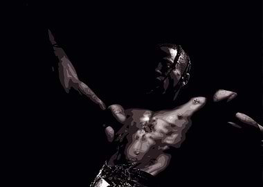 Monochrome Portrait of a Muscular Man