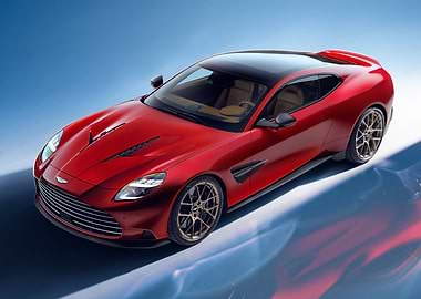 Red Aston Martin Vanquish Zagato Coupe