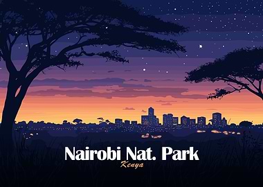 Nairobi National Park, Kenya at Night